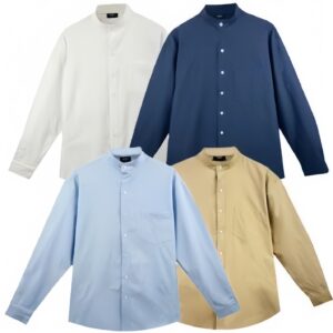 Áo Sơ Mi Trơn Tay Dài Nam Nữ Hàn Quốc Cổ Tàu Local Chất Liệu Oxford Form Rộng 4 Màu - SF2088