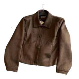 (KÈM MÓC) Áo khoác da lộn nhẹ DÁNG CROPTOP cúc đồng - SF2010